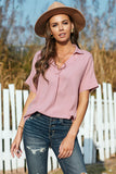 Short Sleeve Button Solid Shirt