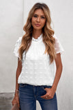 Ruffled Sleeve Swiss Dot T-shirts