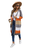 Color Block Eyelet Knitted Lightweight Cardigan