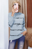 Stripe Tie Dye Cowl Neck Hoodie
