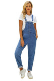 Grommet Detail Light Blue Denim Overall