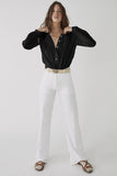 Black Lace Crochet Button-up Long Sleeve Shirt