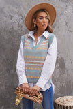 Tribal Print V Neck Knitted Sweater Vest