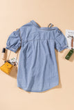 Asymmetric Cold Shoulder Denim Dress