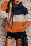 Triple Color Block Hoodie with Kangaroo Pocket