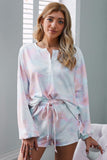 Floral Print White Knit Lounge Set