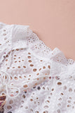 Floral Printed Eyelet Tassel Top
