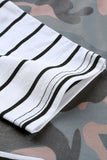 Camo Stripes Patchwork Long Sleeve Top with Pocket