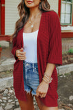 Ribbed Open Front Knit Cardigan