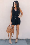 Belted Button up Romper