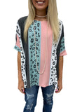 Loose Colorblock Leopard Print T-shirt