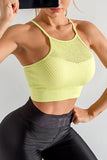 Mesh Splicing Textured Active Sports Bra