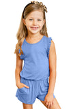 Salmon Ruffled Sleeveless Kids' Romper