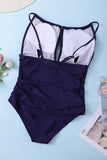 Floral Print Tummy Control Halter One-piece Swimsuit