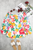 Water Painting Flowers Sexy Off Shoulder Top