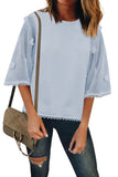 Crew Neck Kimono Sleeve Knit Top