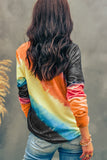 Orange Witch Please Tie Dye Graphic Print Pullover Sweatshirt