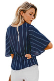 Twist Front V Neck Blouse