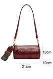 Western Aztec Wide Strap PU Leather Crossbody Bag