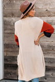 Cotton-blend Pocketed Colorblock Cardigan