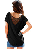 Macrame Low-cut Back Dolman Sleeve Shirt