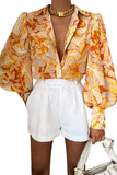 Floral Chic Bishop Sleeve Blouse