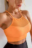 Mesh Splicing Textured Active Sports Bra