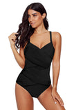 Spaghetti Strap Cross Front One Piece Swimwear
