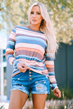 color Striped Long Sleeve Top