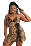 Multicolor Lace Stitching Tie Dye Plus Size Babydoll