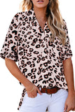 Python Print Short Sleeve Shirt    Leopard Print Short Sleeve Shirt