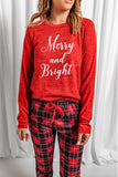 Merry and Bright Plaid Print Two Piece Loungewear