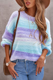 Colorblock Tie-dye Mohair Sweater