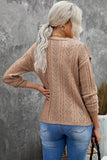 Ruffled Buttoned Open Front Knitted Sweater