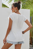 Short Sleeve Printed Neck Shift Blouse