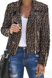 Khaki Zipped Notch Collar Short Jacket