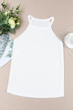 White Plain Halter Neck Tank Top