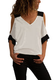 Color Block Cold Shoulder Top