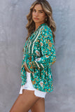 Boho Floral Print Peplum Long Sleeve Blouse