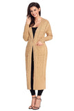 Cable Knit Open Front Long Cardigan