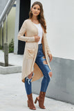 Selected Button Pocketed High Low Cardigan