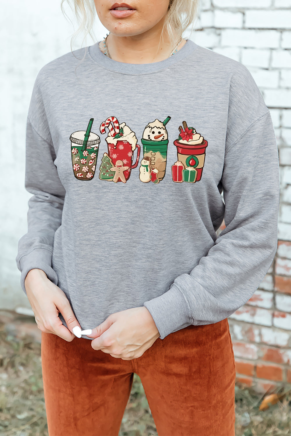 Sweet Christmas Drinks Graphic Sweatshirt