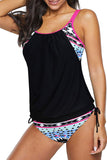 Printed Lined Tankini Swimsuit