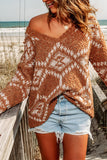 Aztec Pattern Knit Sweater