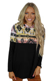 Aztec Print Color Block Hoodie