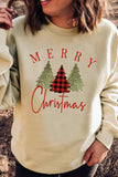 Leopard Plaid Tree Graphic Christmas Sweatshirt
