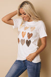 Heart Print O-Neck T-shirt