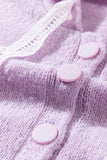Kangaroo Pocket Button Lace Drawstring Hooded Pullover Sweater