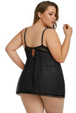 Plus Size Peek-a-boo Valentine Babydoll