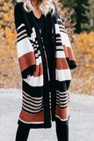 Pocketed Novelty Striped Chenille Cardigan